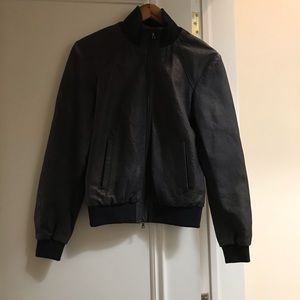 M0851 black leather jacket size 4